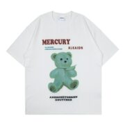 Summer Fashion Brand Street Cartoon Bear Short Sleeve T-Shirt For Men And Women - Image 5