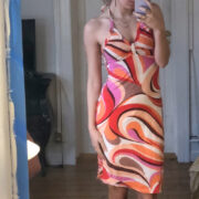 Printed Mini Party Dress, V-neck, Sexy, Backless, Tight, Sleeveless, Halter Neck, Women's Clothing, Fashionable Streetwear, Summer - Image 3