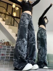 Women's Dragon Print Hip Hop Jeans - Image 10