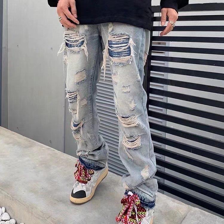 2d755a53-435d-43d4-8561-378814f1507c.jpg European And American Hip Hop Men's Ripped Jeans - Image 1