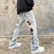 High Street Hip Hop Back Embroidered Jeans - Image 4
