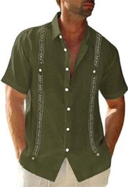 Men's Casual Guayabera Cuban Shirt Outdoor Casual Short Sleeve Printed Clothing Sports Fashion Streetwear Designer - Image 5