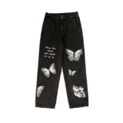 New Street Retro Hip Hop Letters Embroidered Jeans - Image 2