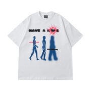 Design Creative Fun Character Round Neck Short Sleeve Men And Women Ins Fashion Brand High Street Loose All-matching Top - Image 3