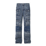 Punk High Street Fashion Design Sense Niche Tie-dye Loose Straight Trousers Men And Women - Image 5