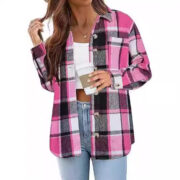 Fashionable Jacket Women's Brushed Woolen Jacket Plaid - Image 5