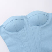 Y2K Denim Tube Vest Top With Back-tied Design INS Fashion Crop Corset Tank For Women Clothing - Image 9