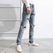 Hip Hop Trend Men's Belt Zipper Jeans - Image 4