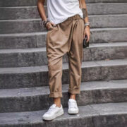 Women's Casual Pants With Pockets Elastic High Waist Harem Trousers Fashion Streetwear Clothing - Image 3