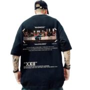 Fashion Overweight Men's Clothing Large Size National Fashion Hip Hop Loose Short Sleeve T-shirt - Image 8