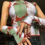 Sexy Crop Tank Tops Letter Graphic Print - Image 4