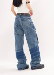 Punk High Street Fashion Design Sense Niche Tie-dye Loose Straight Trousers Men And Women - Image 9