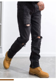 Hip Hop Trend Men's Belt Zipper Jeans - Image 8
