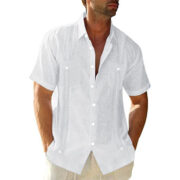 Men's Casual Guayabera Cuban Shirt Outdoor Casual Short Sleeve Printed Clothing Sports Fashion Streetwear Designer - Image 4